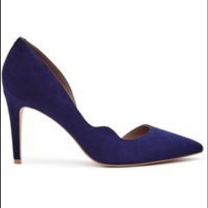 Reiss indigo Half dāOrsay sexy pumps- suede